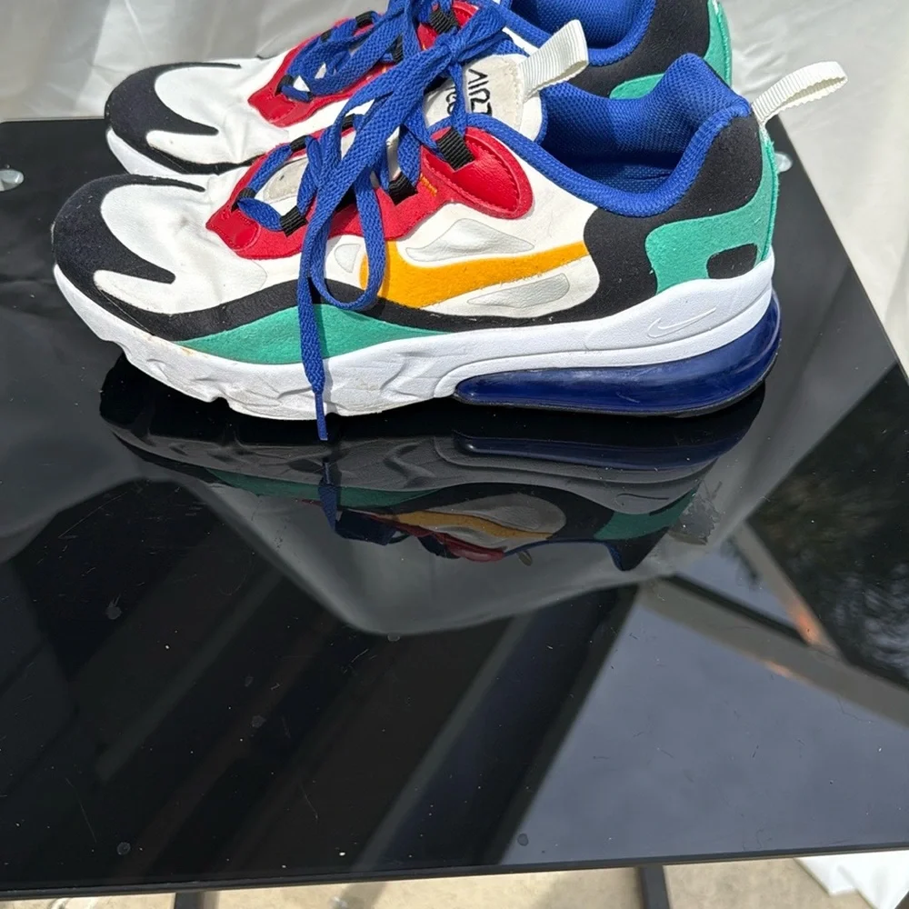 Nike Kids Sneakers Nike AirMax 270 React- Red, Blue, Green, Yellow, Black, White - Picture 5 of 9